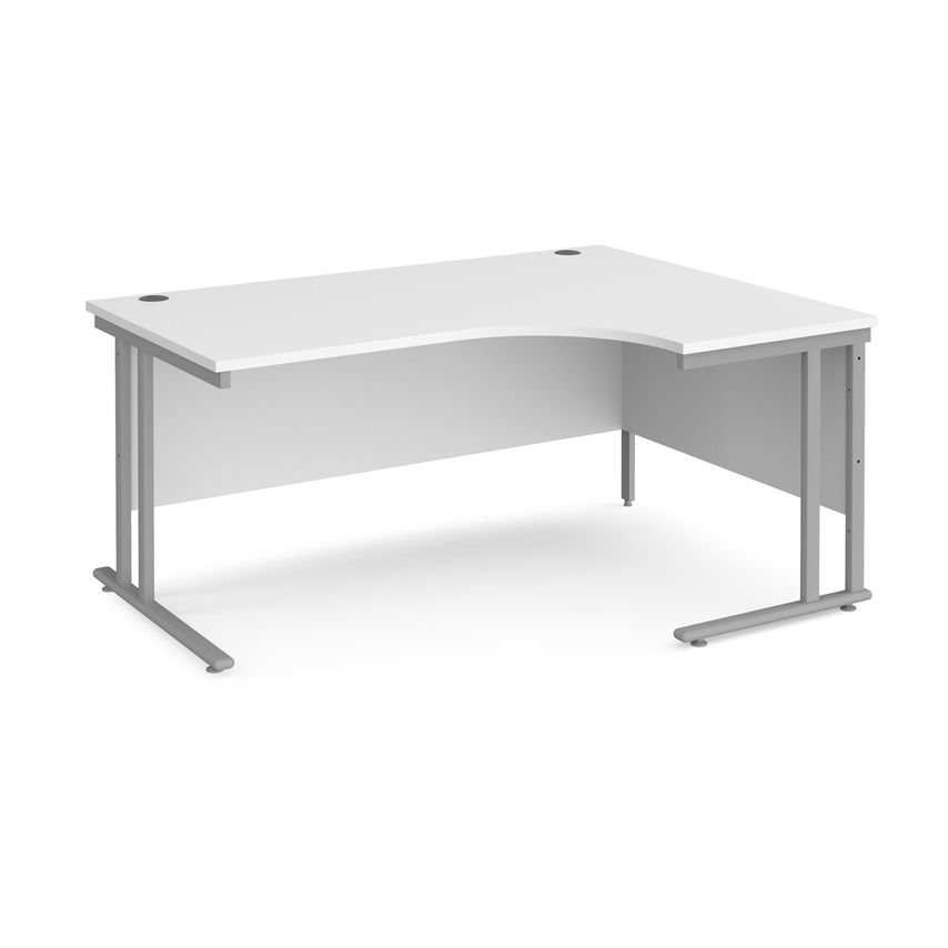 Dams Maestro 25 Right Hand Ergonomic Desk 1600mm Wide - Silver Cantilever Leg Fr