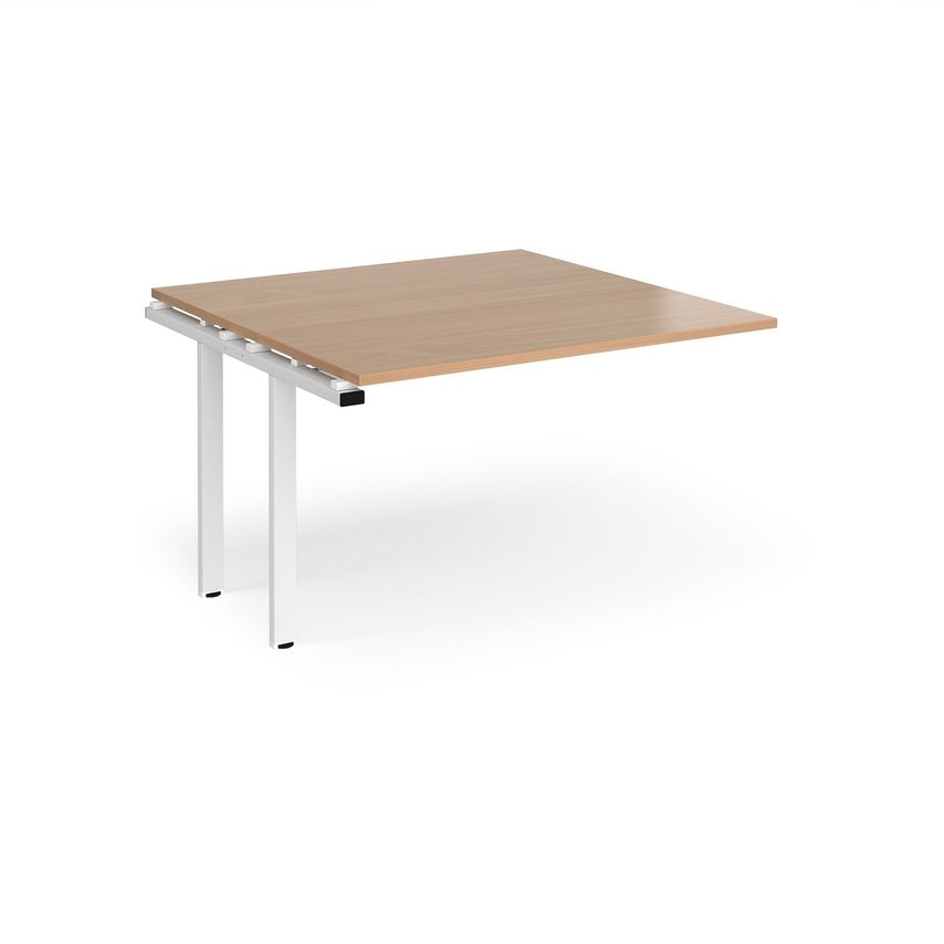 Dams Adapter Boardroom Table Add on Unit 1200mm X 1200mm - White Frame, Beech To
