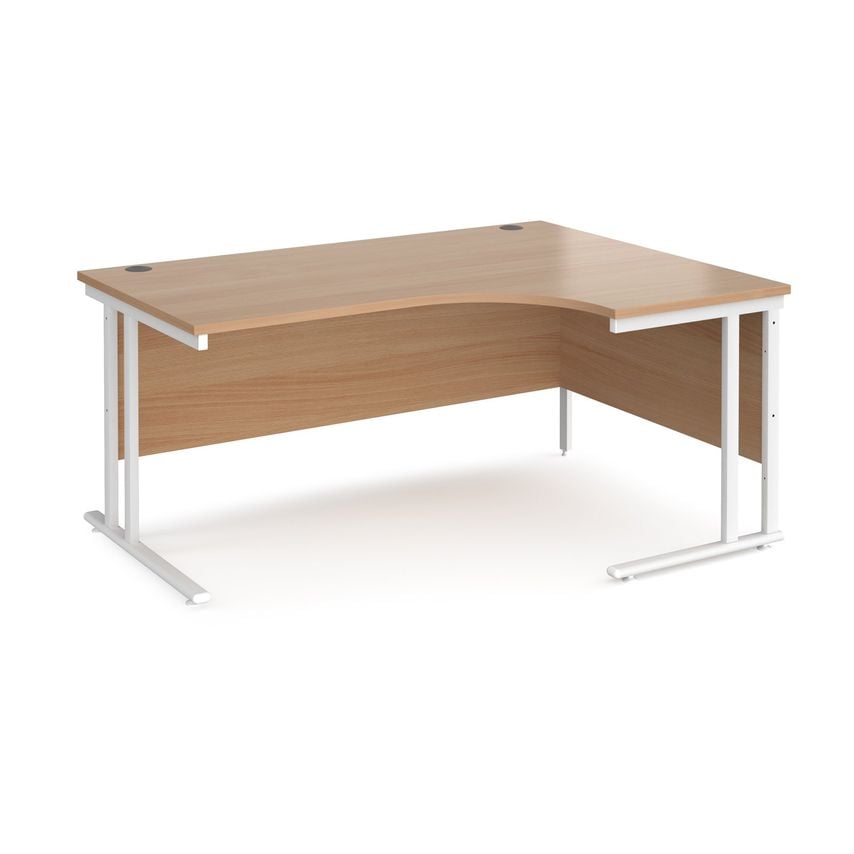 Dams Maestro 25 Right Hand Ergonomic Desk 1600mm Wide - White Cantilever Leg Fra
