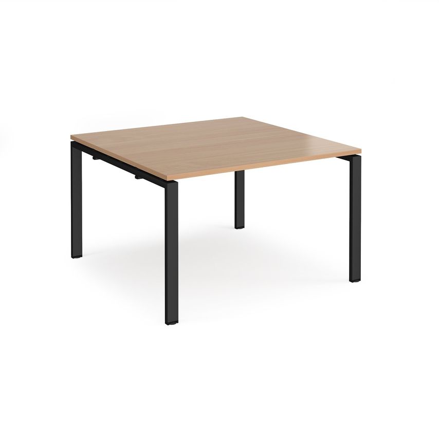 Dams Adapter Boardroom Table Starter Unit 1200mm X 1200mm - Black Frame, Beech T