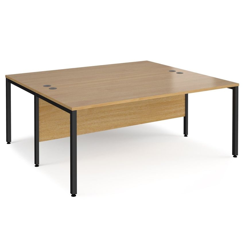 Dams Maestro 25 Back to Back Straight Desks 1800mm X 1600mm - Black Bench Leg Fr