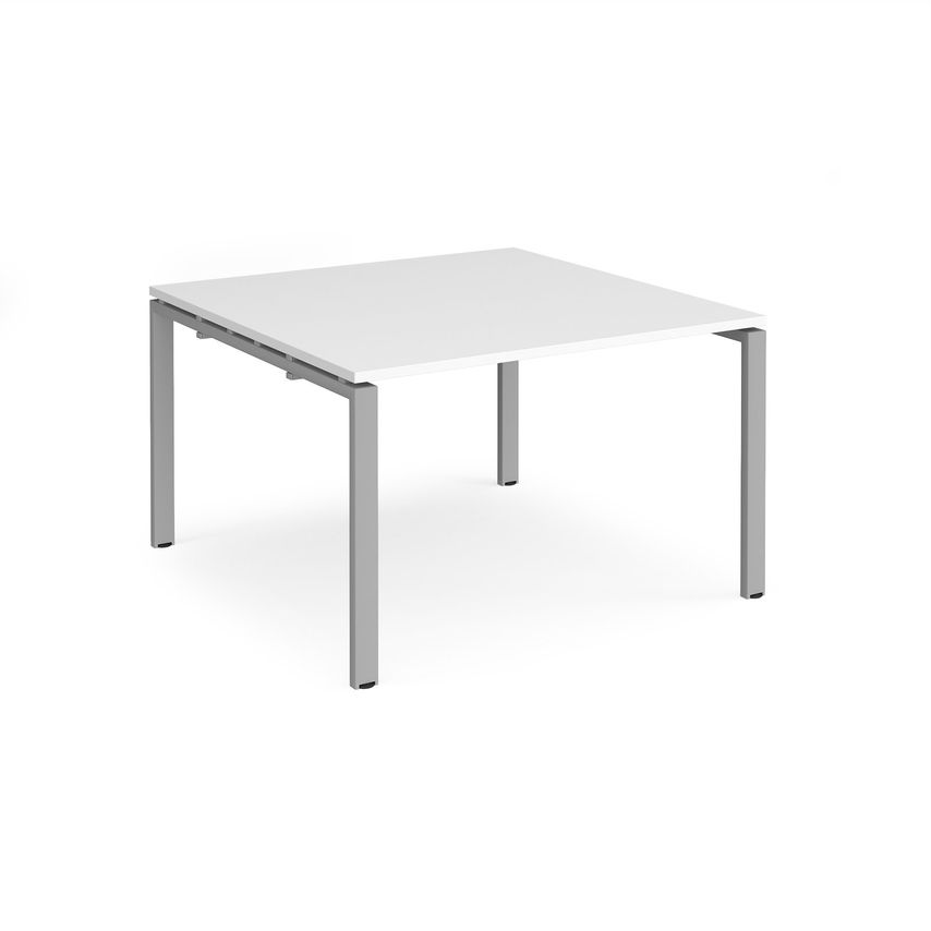 Dams Adapter Boardroom Table Starter Unit 1200mm X 1200mm - Silver Frame, White