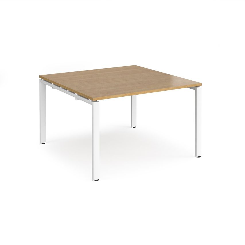 Dams Adapter Boardroom Table Starter Unit 1200mm X 1200mm - White Frame, Oak Top