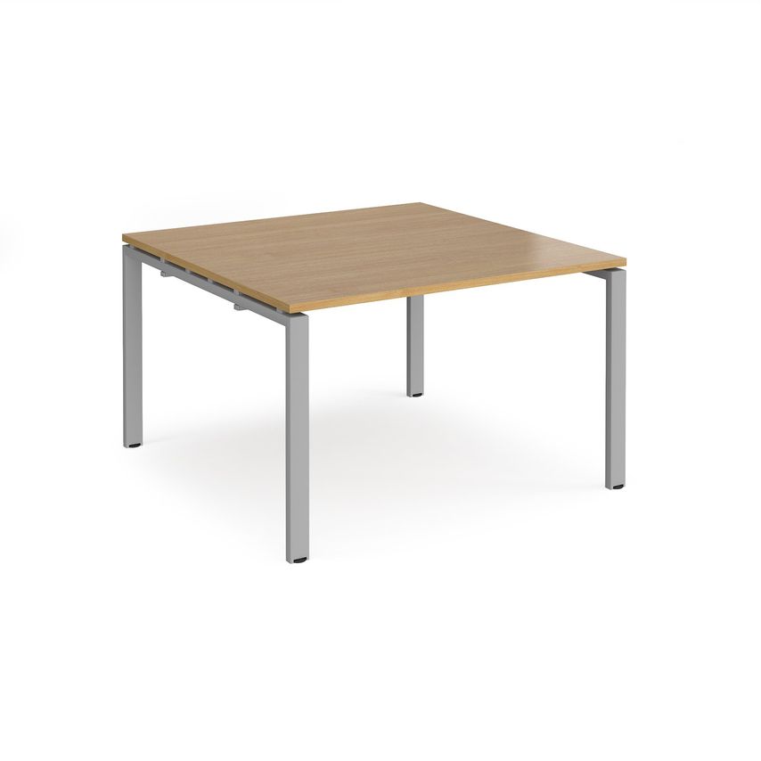 Dams Adapter Boardroom Table Starter Unit 1200mm X 1200mm - Silver Frame, Oak To