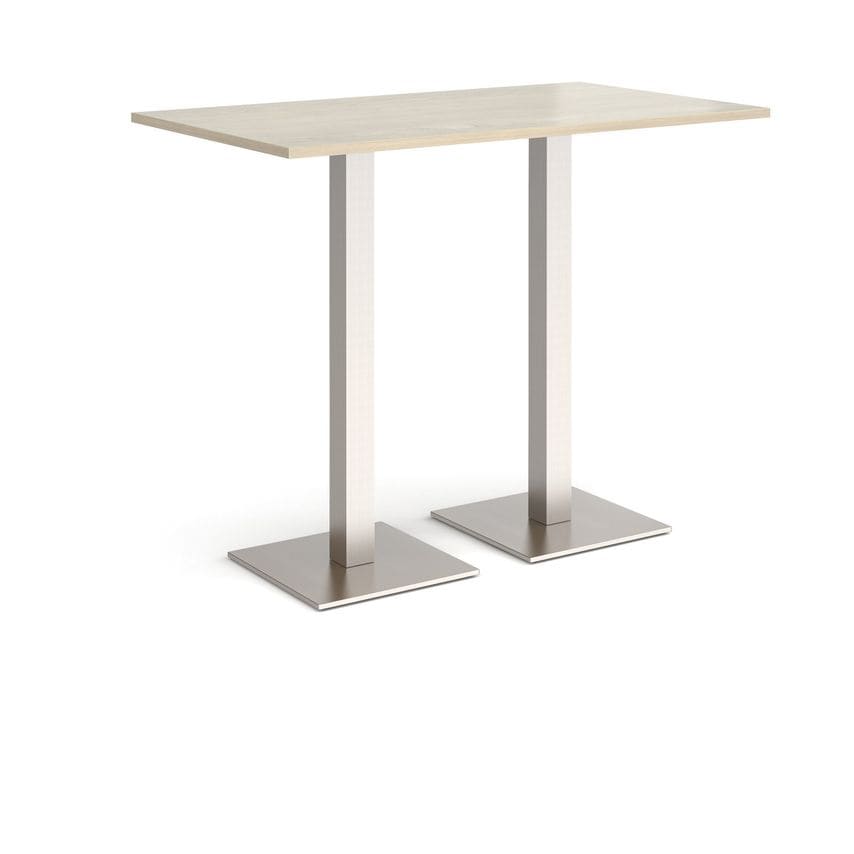 Brescia Rectangular Poseur Table 800x1400 with Brushed Steel Base