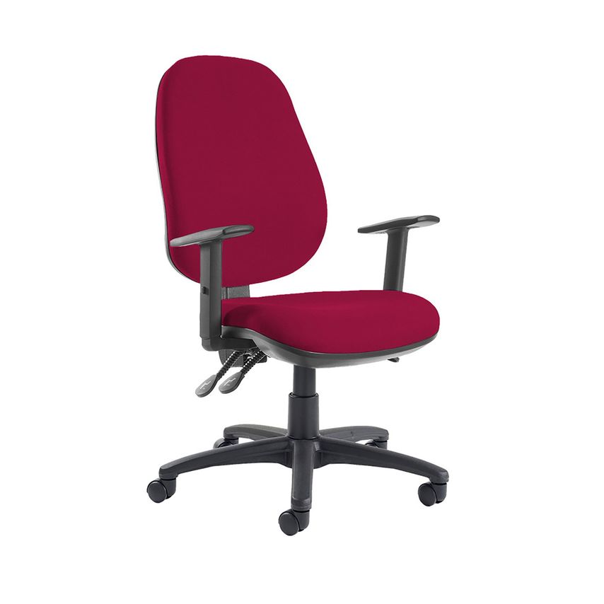 Dams Jota Extra High Back Operator Chair with Adjustable Arms - Diablo Pink