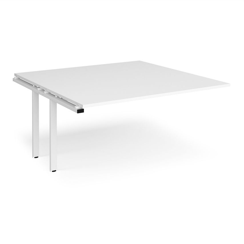 Dams Adapter Boardroom Table Add on Unit 1600mm X 1600mm - White Frame, White To