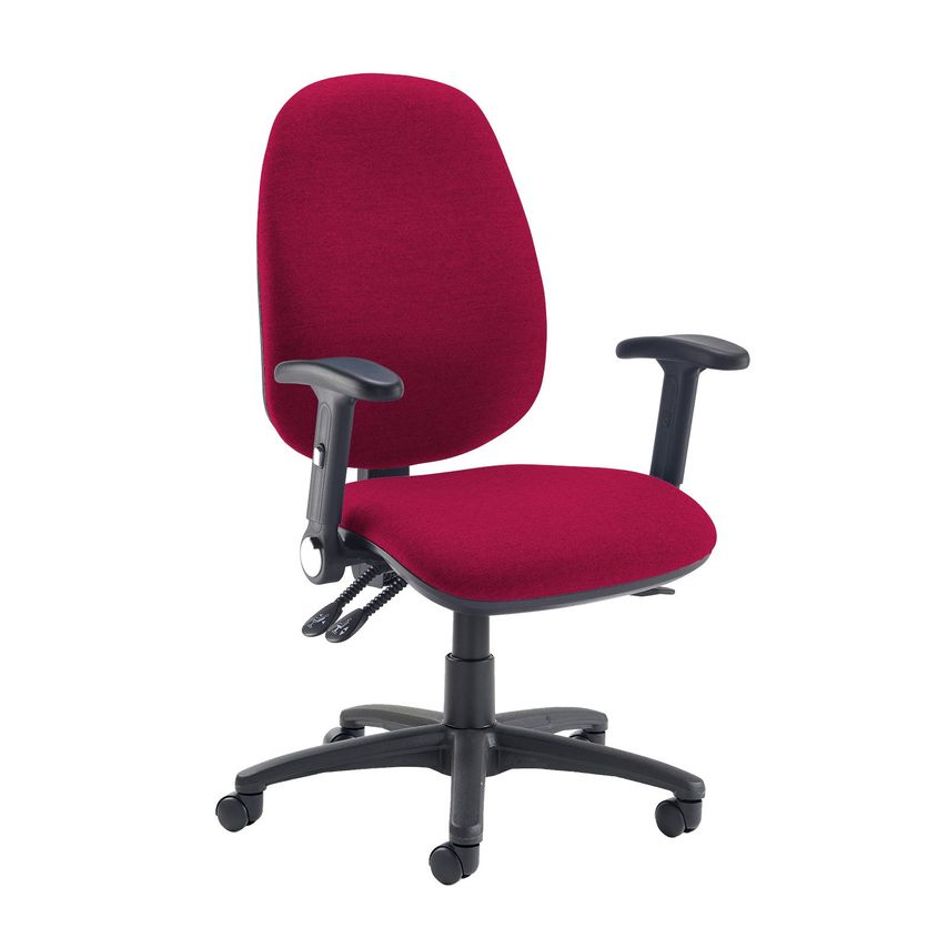 Dams Jota Extra High Back Operator Chair with Folding Arms - Diablo Pink
