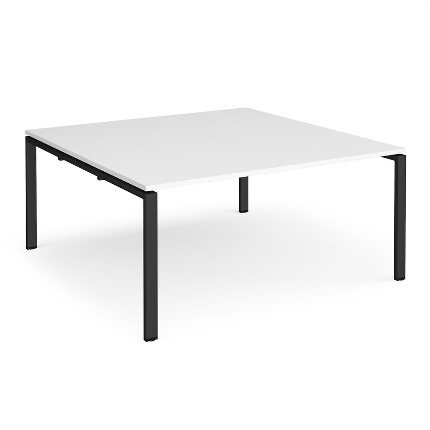 Dams Adapter Square Boardroom Table 1600mm X 1600mm - Black Frame, White Top