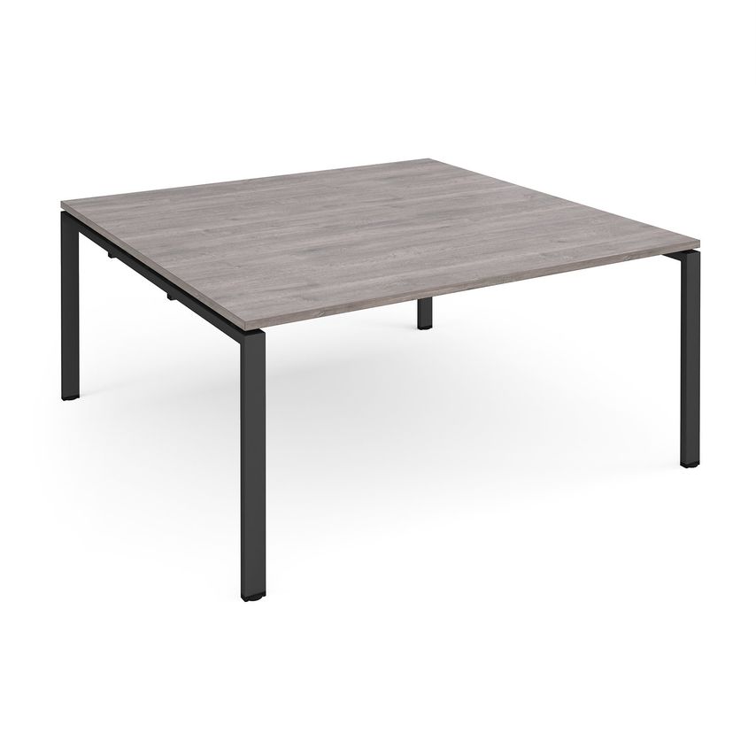Dams Adapter Boardroom Table Starter Unit 1600mm X 1600mm - Black Frame, Grey Oa