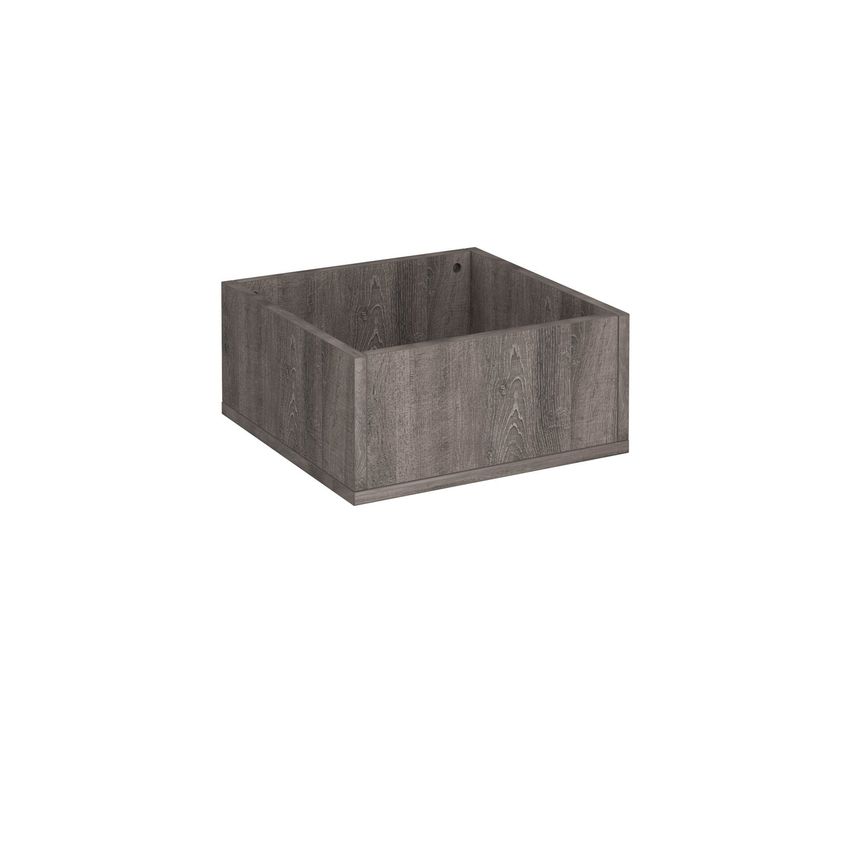 Social Spaces Flux Modular Storage Single Wooden Planter Box - Grey Oak