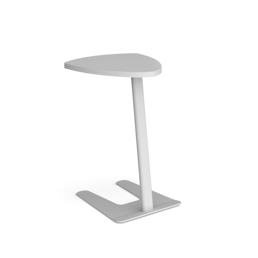 Social Spaces Buddy Laptop Table with White Frame and Shield Top - White