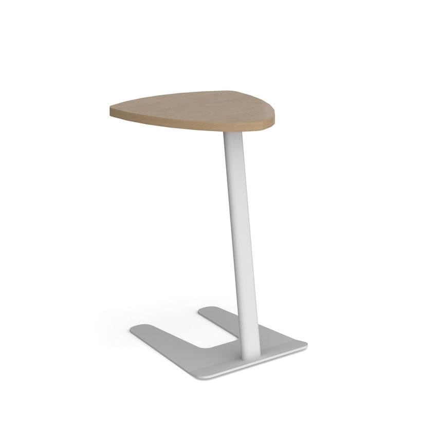 Social Spaces Buddy Laptop Table with White Frame and Shield Top - Kendal Oak