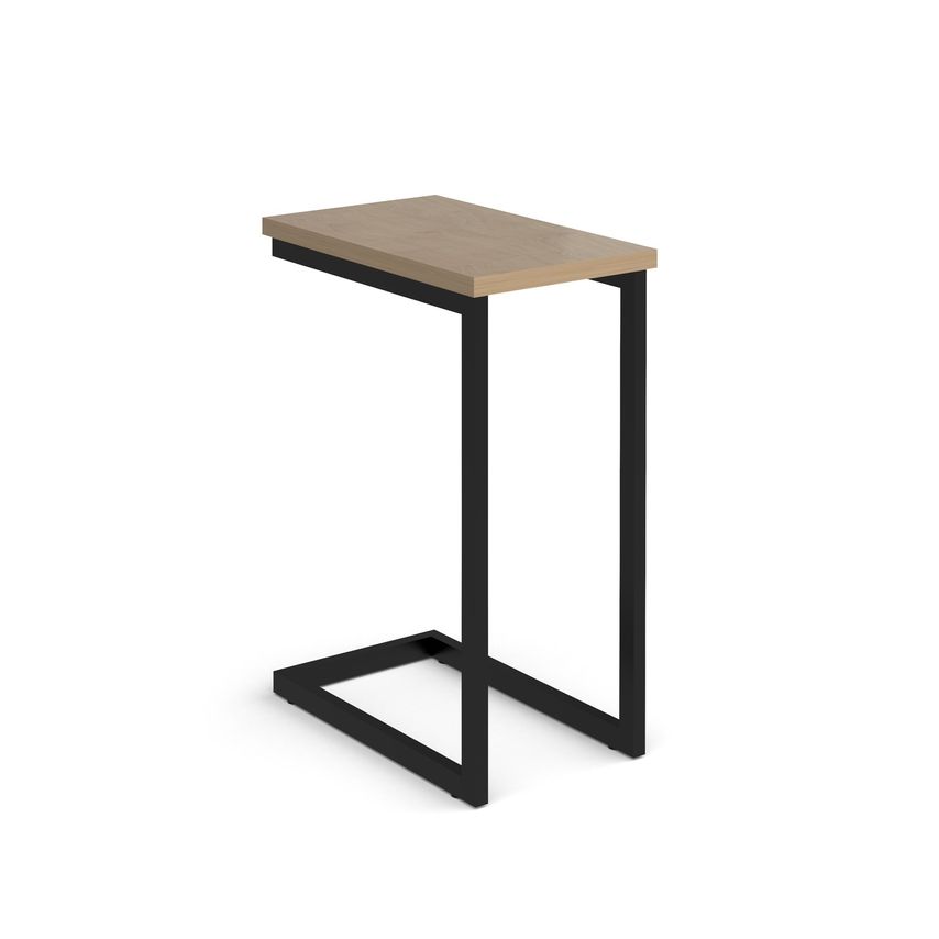 Social Spaces Buddy Laptop Table with Black Frame and Oblong Top - Kendal Oak