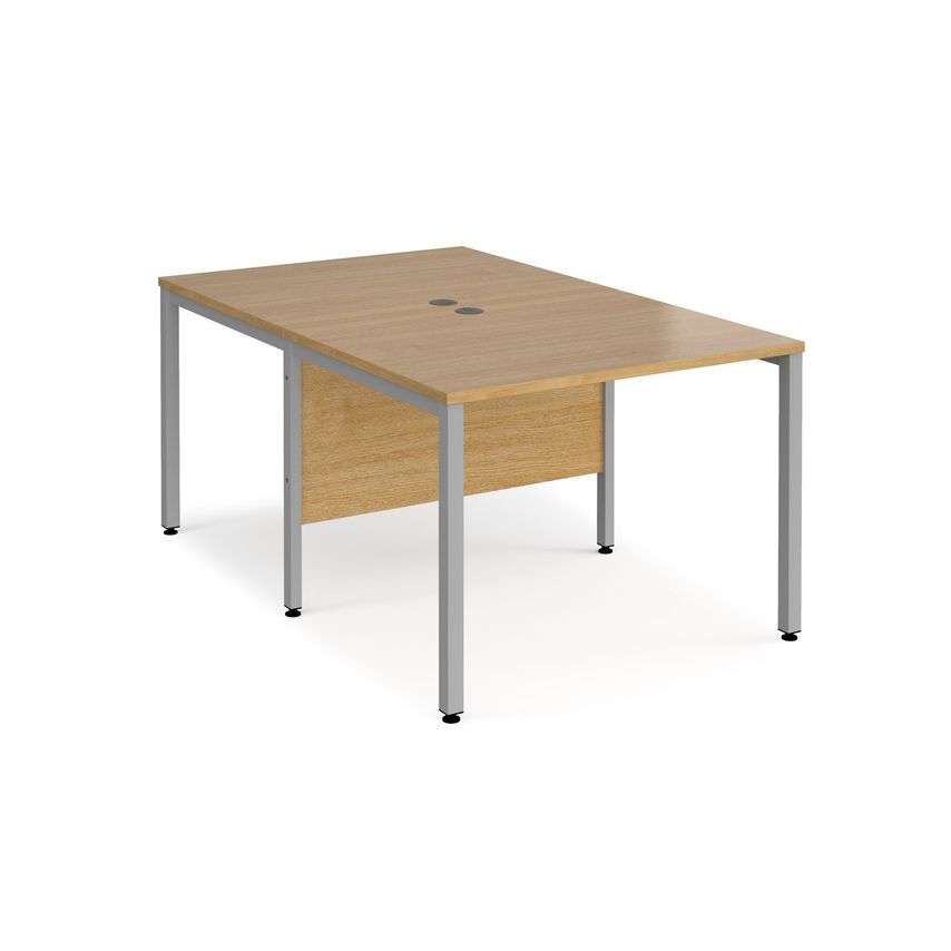 Dams Maestro 25 Back to Back Straight Desks 1000mm X 1600mm - Silver Bench Leg F