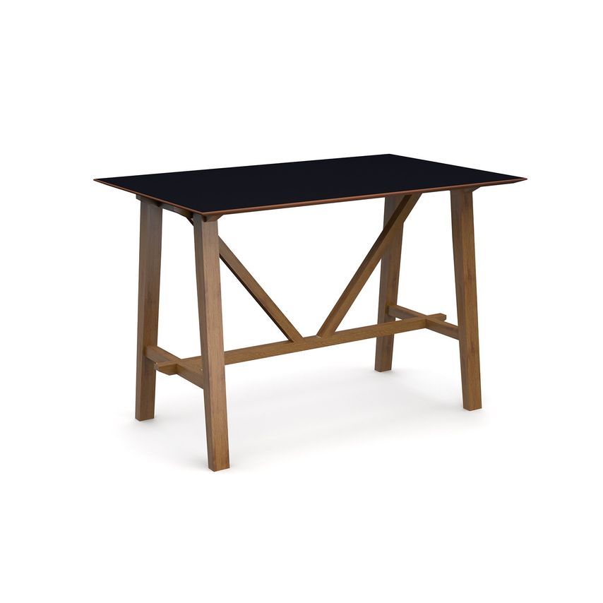Social Spaces Crew Poseur Table 1600mm X 800mm with Oak Leg Frame and MDF Top wi