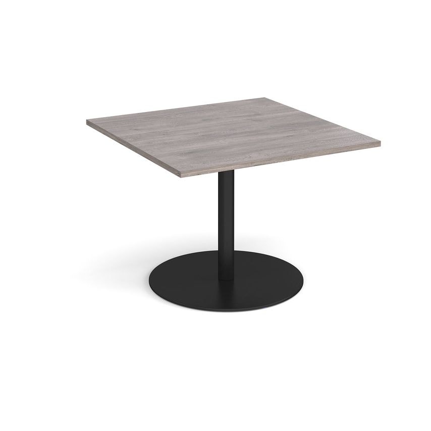 Dams Eternal Square Extension Table 1000mm X 1000mm - Black Base, Grey Oak Top
