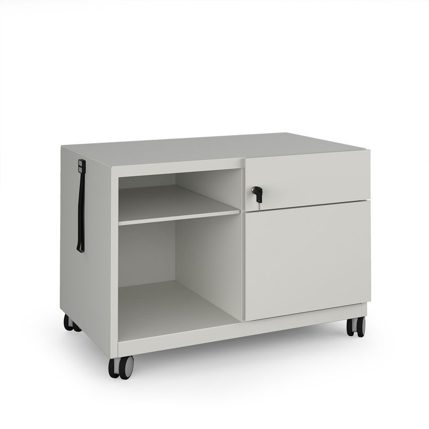 Bisley Steel Caddy Right Hand Storage Unit 800mm - Goose Grey