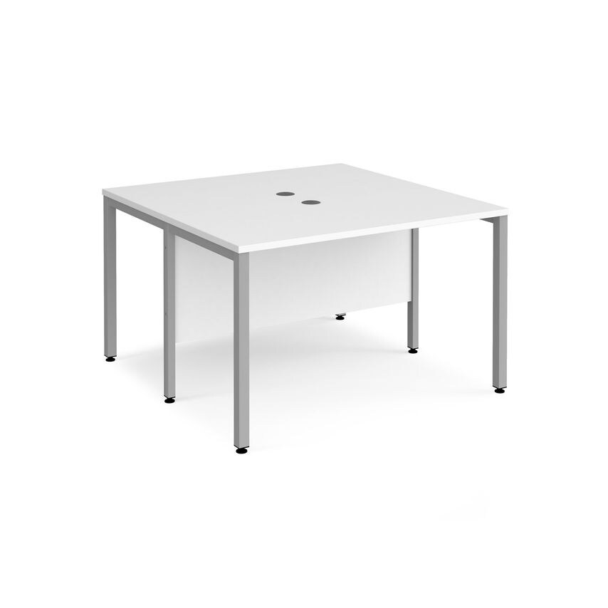 Dams Maestro 25 Back to Back Straight Desks 1200mm X 1200mm - Silver Bench Leg F