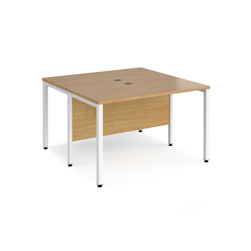 Dams Maestro 25 Back to Back Straight Desks 1200mm X 1200mm - White Bench Leg Fr