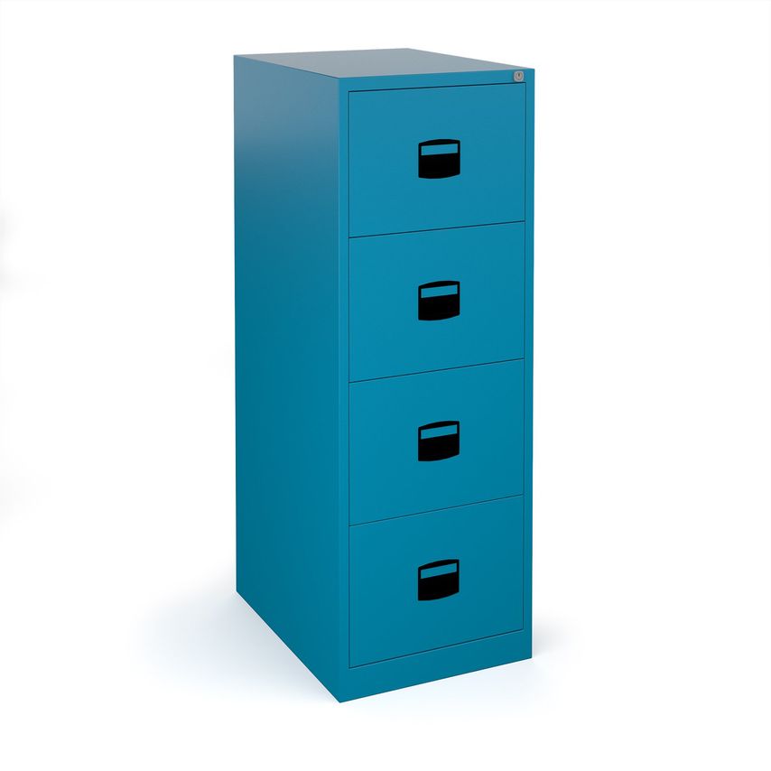 Dams Steel 4 Drawer Contract Filing Cabinet 1321mm High - Blue