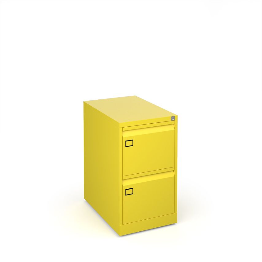 Dams Steel 2 Drawer Executive Filing Cabinet 711mm High - Yellow