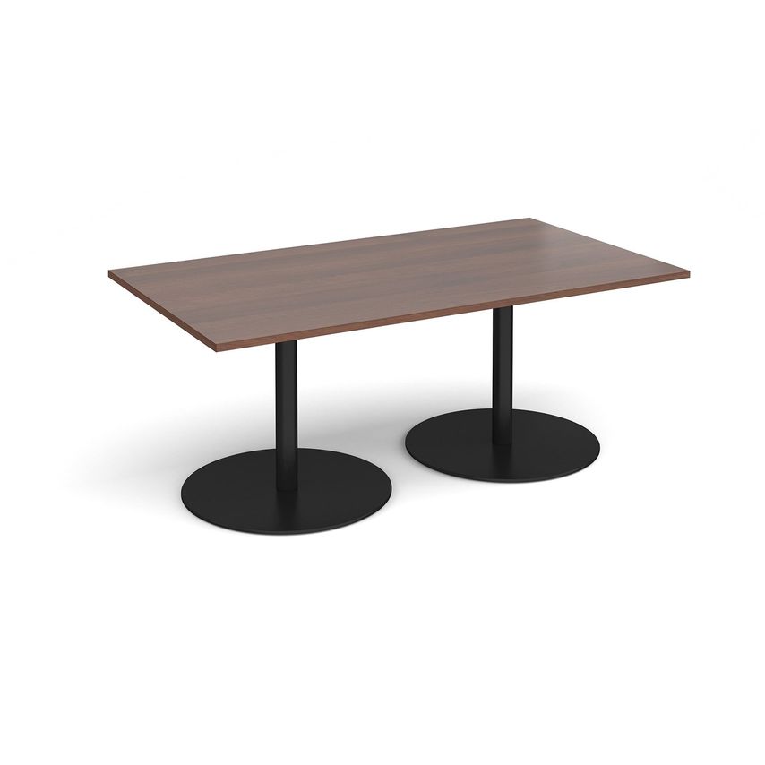 Dams Eternal Rectangular Boardroom Table 1800mm X 1000mm - Black Base, Walnut To