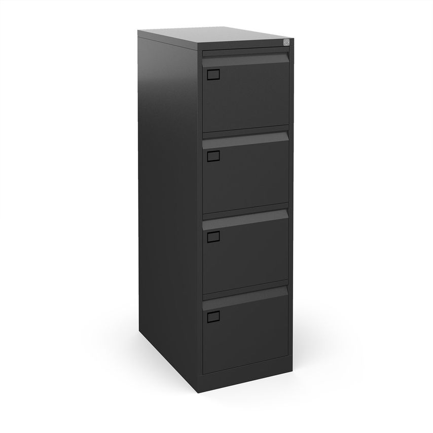 DAMS 4 Drawer Universal Executive Filing Cabinet 1321mm High- Black
