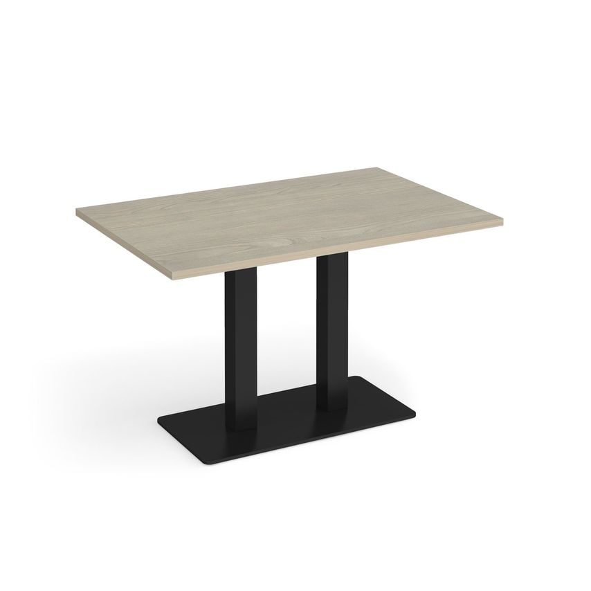 Social Spaces Eros Rectangular Dining Table with Flat Black Rectangular Base and