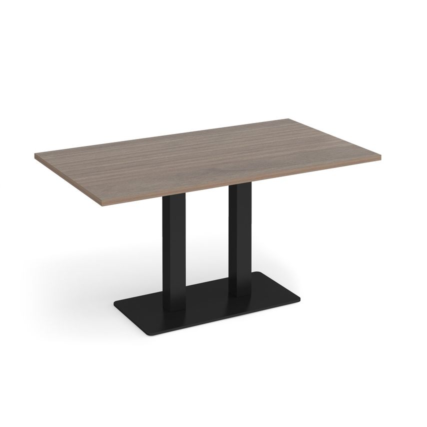 Social Spaces Eros Rectangular Dining Table with Flat Black Rectangular Base and