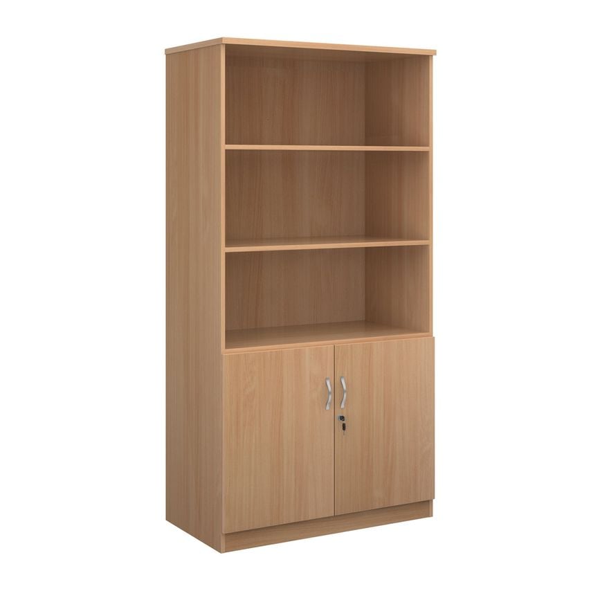 Dams Deluxe Combination Unit with Open Top 2000mm High with 4 Shelves - Beech