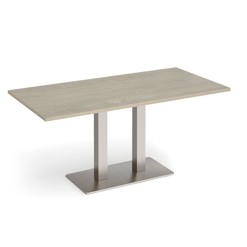 Social Spaces Eros Rectangular Dining Table with Flat Brushed Steel Rectangular