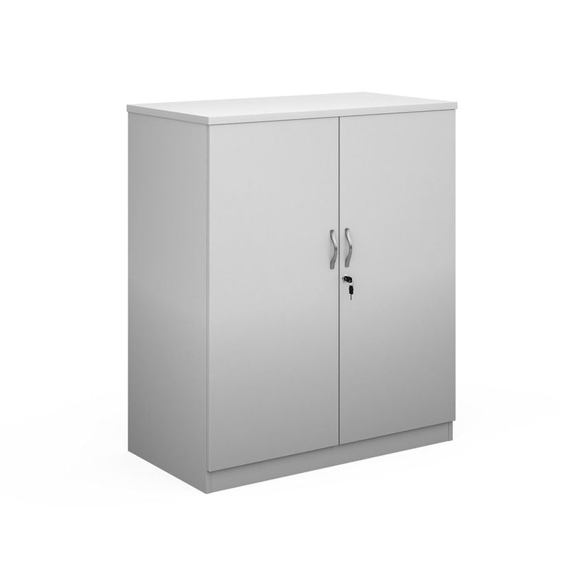 Dams Deluxe Double Door Cupboard 1200mm High with 2 Shelves - White