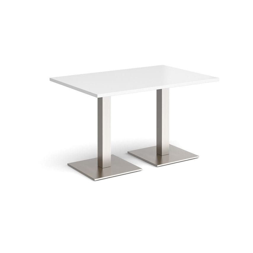 Dams Brescia Rectangular Dining Table with Flat Square Brushed Steel Bases 1200m