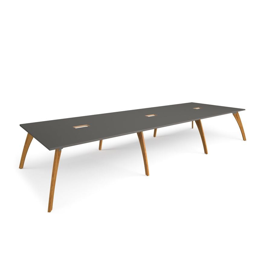Social Spaces Enable Worktable 4800mm X 1600mm Deep with Lozenge Cutout, Eight S