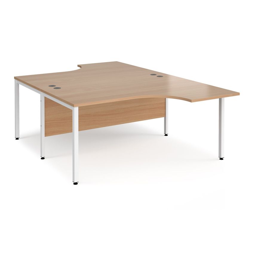 Dams Maestro 25 Back to Back Ergonomic Desks 1600mm Deep - White Bench Leg Frame