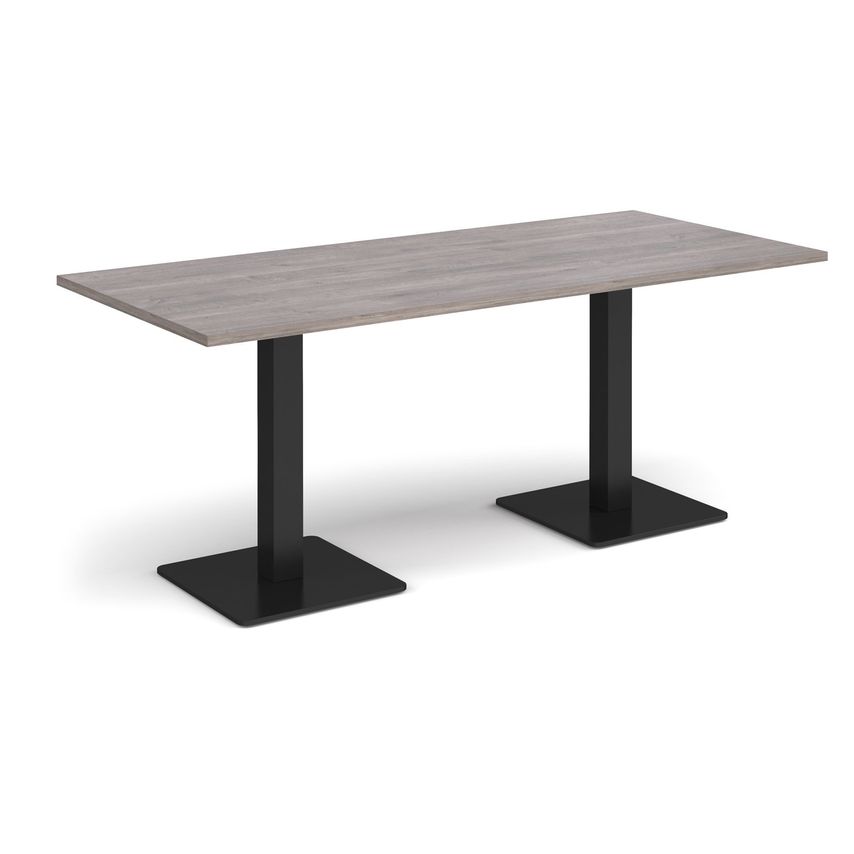 Dams Brescia Rectangular Dining Table with Flat Square Black Bases 1800mm X 800m