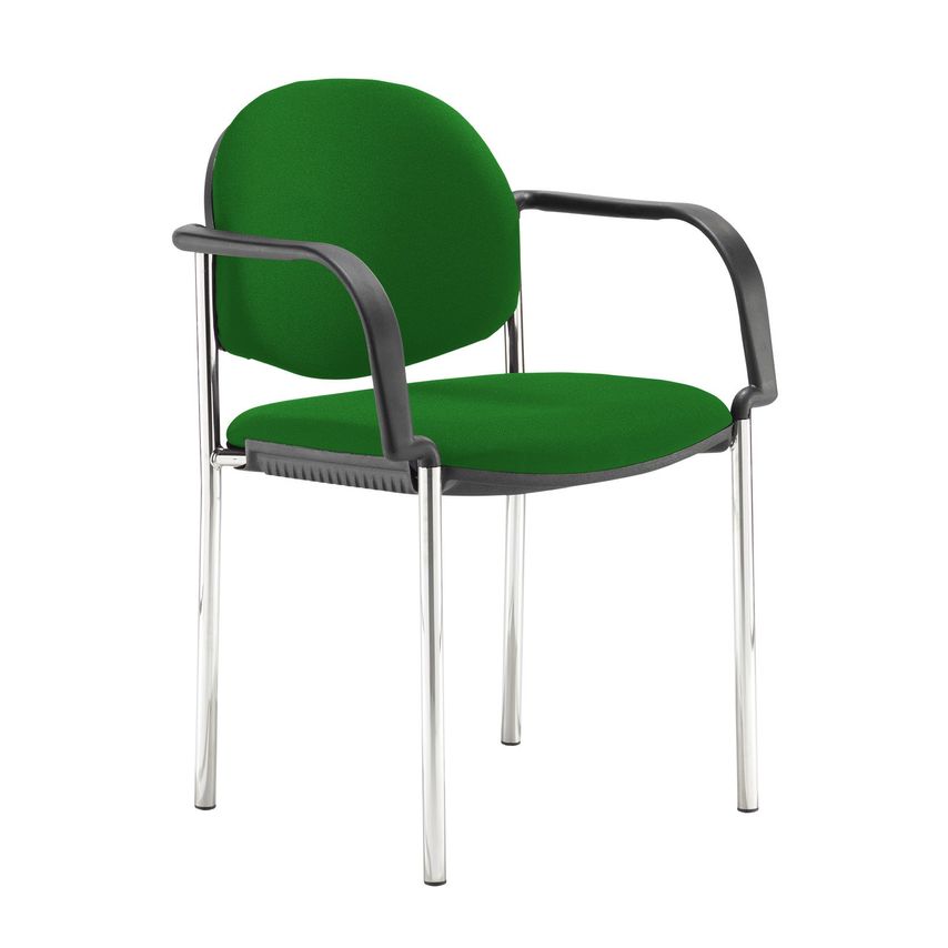 Dams Coda Multi-Purpose Stackable Conference Chair with Fixed Arms - Lombok Gree