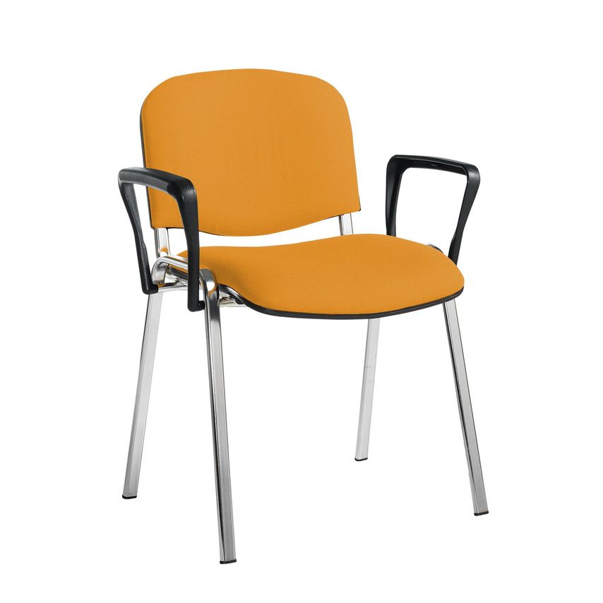 Dams Taurus Meeting Room Stackable Chair with Chrome Frame and Fixed Arms - Sola