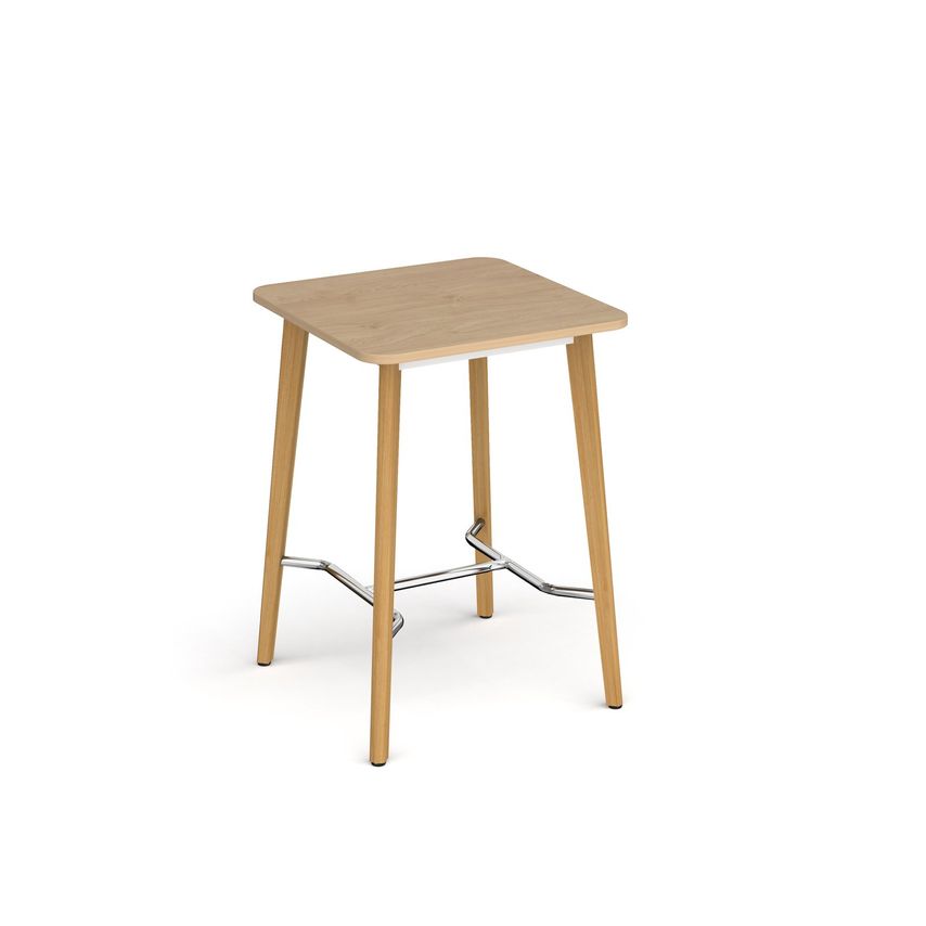 Social Spaces Saxon Square Poseur Worktable with 4 Oak Legs 800mm - Kendal Oak