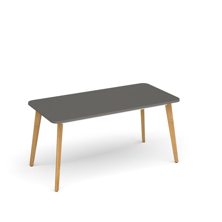 Social Spaces Saxon Rectangular Worktable with 4 Oak Legs 1800mm X 800mm - Onyx
