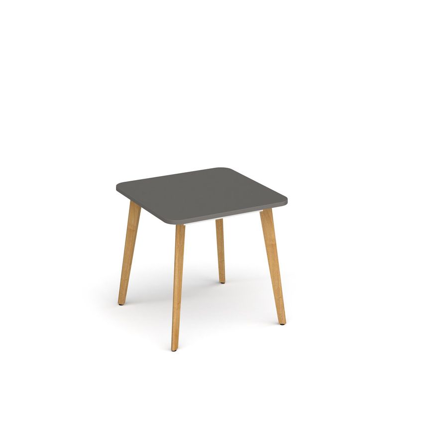 Social Spaces Saxon Square Worktable with 4 Oak Legs 800mm - Onyx Grey