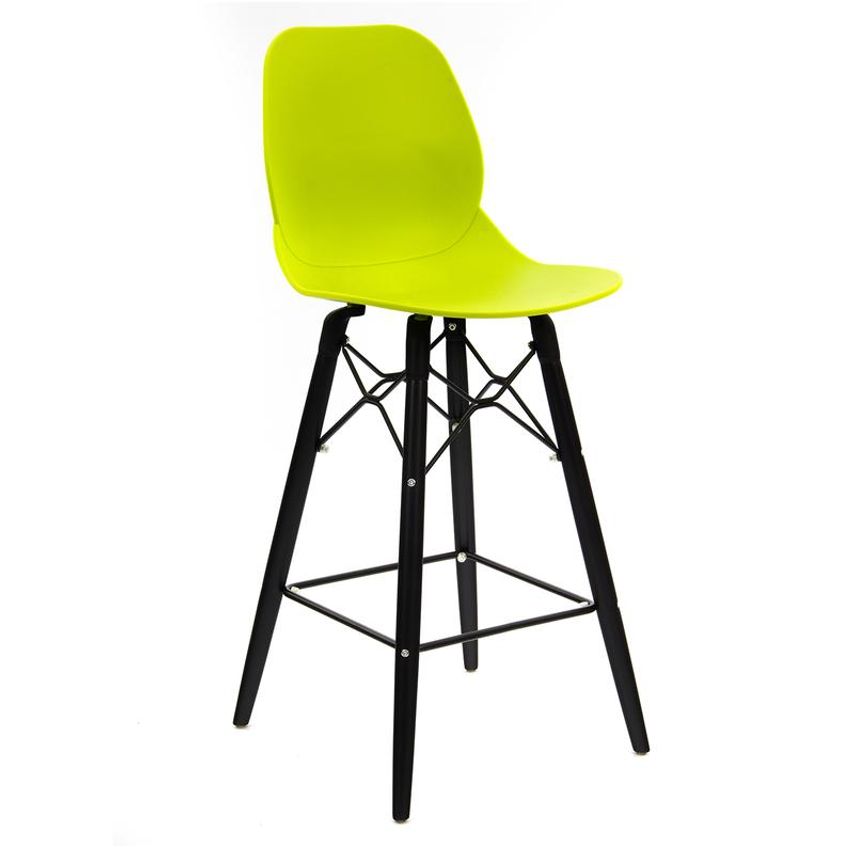 Dams Strut Multi-Purpose Stool with Black Oak 4 Leg Frame and Black Steel Detail
