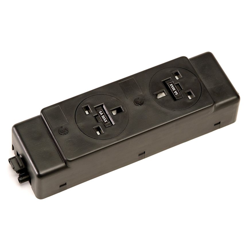 Under Desk Power Bar X Sockets - Black