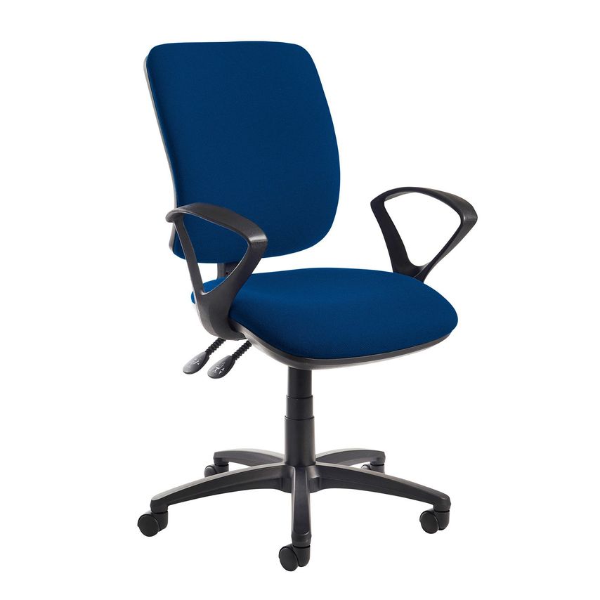 Dams Senza High Back Operator Chair with Fixed Arms - Curacao Blue