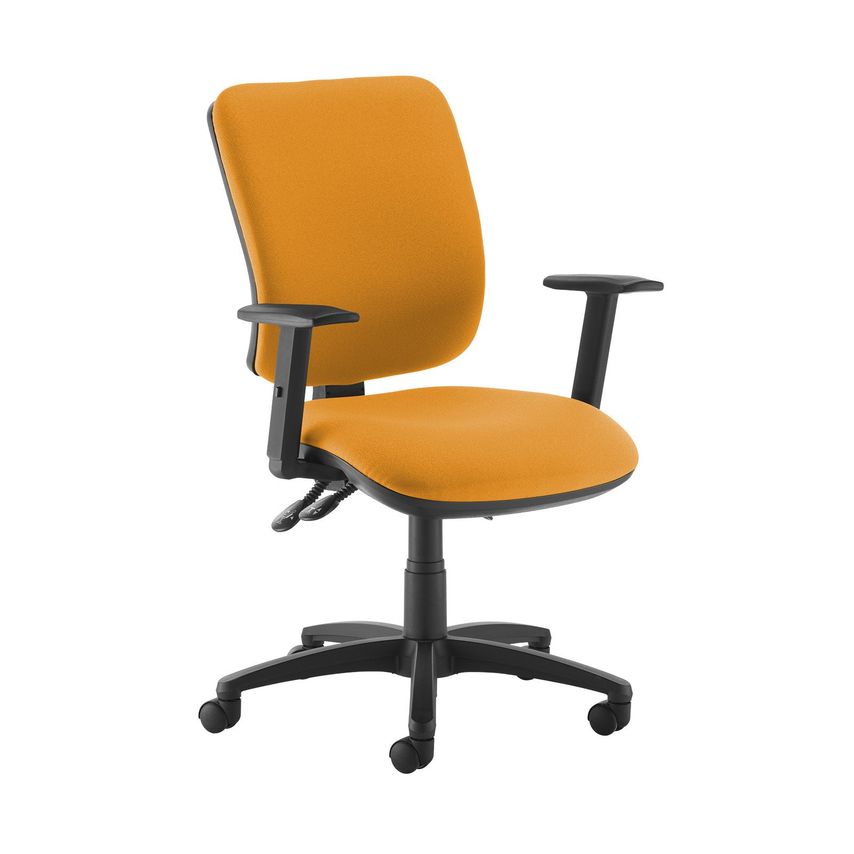 Dams Senza High Back Operator Chair with Adjustable Arms - Solano Yellow