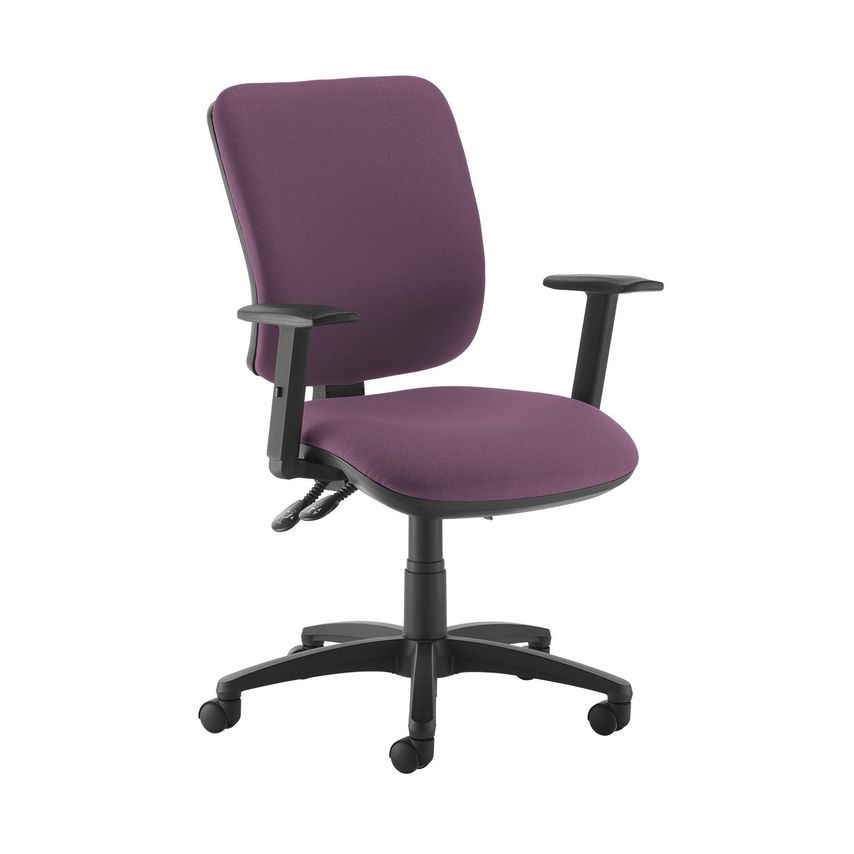 Dams Senza High Back Operator Chair with Adjustable Arms - Bridgetown Purple