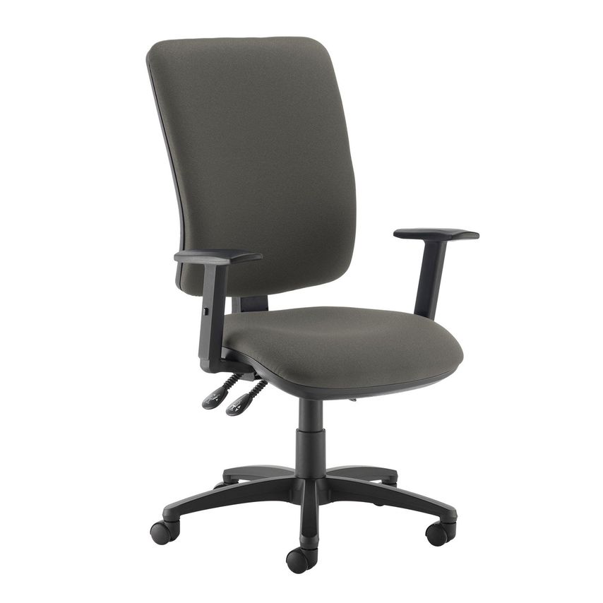Dams Senza Extra High Back Operator Chair with Adjustable Arms - Slip Grey
