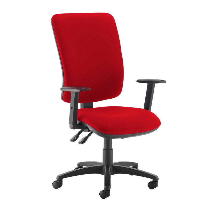 Dams Senza Extra High Back Operator Chair with Adjustable Arms - Panama Red