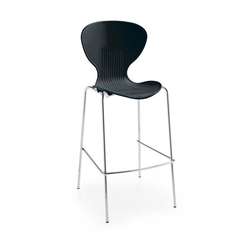 Dams Sienna One Piece Stool with Chrome Legs (Pack of 2) - Black